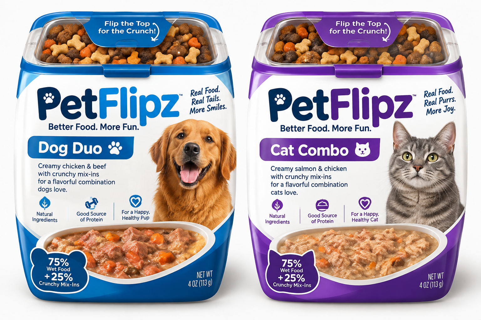 PetFlipz Dog Duo and Cat Combo package concepts